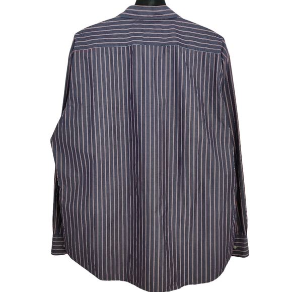 La Martina Button Down Shirt Mens Size XXL Striped Blue Red Embroidered Logo L/S - Picture 2 of 8